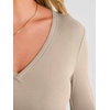 image:imageANRABESS Womens Long Sleeve Deep V Neck Tops  Basic Tee Shirt Slim Fit Stretchy Soft Breathable Rib Knit Fabric Fall Winter Layer Casual Work VacationEvery Day WearBeige