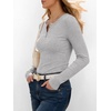 image:imageANRABESS Womens Long Sleeve Henley Tops  Ribbed Knit Shirts Slim Fit Stretchy Soft Breathable Fabric Fall Winter Layer Casual Work Travel VacationEvery Day WearGrey