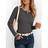 image:imageANRABESS Womens Long Sleeve Henley Tops  Ribbed Knit Shirts Slim Fit Stretchy Soft Breathable Fabric Fall Winter Layer Casual Work Travel VacationEvery Day WearCharcoal