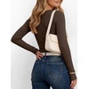 image:imageANRABESS Womens Long Sleeve Henley Tops  Ribbed Knit Shirts Slim Fit Stretchy Soft Breathable Fabric Fall Winter Layer Casual Work Travel VacationEvery Day WearBrown