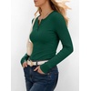 image:imageANRABESS Womens Long Sleeve Henley Tops  Ribbed Knit Shirts Slim Fit Stretchy Soft Breathable Fabric Fall Winter Layer Casual Work Travel VacationEvery Day WearForest Green