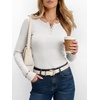 image:imageANRABESS Womens Long Sleeve Henley Tops  Ribbed Knit Shirts Slim Fit Stretchy Soft Breathable Fabric Fall Winter Layer Casual Work Travel VacationEvery Day WearWhite