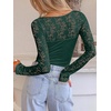 image:imageANRABESS Womens Long Sleeve Shirts Scoop Neck Lace Going Out Tops Slim Fit Rib Knit Casual Blouses 2026 Fall Fashion OutfitsDeep Green