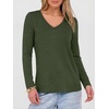 image:imageANRABESS Womens Long Sleeve Spacer Tops  Soft Heavy Stretchy Fabric V Neck Basic Tee Shirt Fall Winter Layer Versatile Casual Work Office Travel Daily Wear ClothesArmy Green