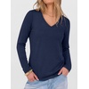 image:imageANRABESS Womens Long Sleeve Spacer Tops  Soft Heavy Stretchy Fabric V Neck Basic Tee Shirt Fall Winter Layer Versatile Casual Work Office Travel Daily Wear ClothesNavy Blue