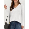image:imageANRABESS Womens Long Sleeve Spacer Tops  Soft Heavy Stretchy Fabric V Neck Basic Tee Shirt Fall Winter Layer Versatile Casual Work Office Travel Daily Wear ClothesWhite