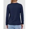 image:imageANRABESS Womens Long Sleeve Spacer Tops  Soft Heavy Stretchy Fabric V Neck Basic Tee Shirt Fall Winter Layer Versatile Casual Work Office Travel Daily Wear ClothesNavy Blue
