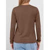 image:imageANRABESS Womens Long Sleeve Spacer Tops  Soft Heavy Stretchy Fabric V Neck Basic Tee Shirt Fall Winter Layer Versatile Casual Work Office Travel Daily Wear ClothesBrown