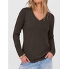 image:imageANRABESS Womens Long Sleeve Spacer Tops  Soft Heavy Stretchy Fabric V Neck Basic Tee Shirt Fall Winter Layer Versatile Casual Work Office Travel Daily Wear ClothesDark Brown