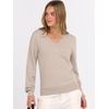 image:imageANRABESS Womens Long Sleeve V Neck Sweaters 2026 Fall Casual Classic Soft Loose Fit Basic Pullover Jumper TopAlmond