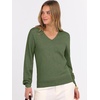 image:imageANRABESS Womens Long Sleeve V Neck Sweaters 2026 Fall Casual Classic Soft Loose Fit Basic Pullover Jumper TopArmy Green