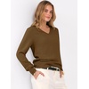 image:imageANRABESS Womens Long Sleeve V Neck Sweaters 2026 Fall Casual Classic Soft Loose Fit Basic Pullover Jumper TopCaramel