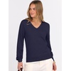 image:imageANRABESS Womens Long Sleeve V Neck Sweaters 2026 Fall Casual Classic Soft Loose Fit Basic Pullover Jumper TopNavy Blue