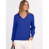 image:imageANRABESS Womens Long Sleeve V Neck Sweaters 2026 Fall Casual Classic Soft Loose Fit Basic Pullover Jumper TopRoyal Blue