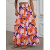 image:imageANRABESS Womens Maxi Skirt Elastic High Waist Swing Tiered Aline Flowy Pleated Boho Beach Vacation Long SkirtsPrint Floral Butterfly