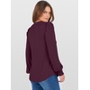 image:imageANRABESS Womens Puff Long Sleeve Shirts V Neck Loose TShirts Dressy Casual Work Blouses 2026 Fall Tops Trendy ClothesBurgundy