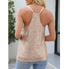 image:imageANRABESS Womens Sequin Tank Tops Sparkle Glitter Shirts Sexy Party Shimmer Camisole Sleeveless V Neck Summer Going Out VestChampagne