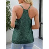 image:imageANRABESS Womens Sequin Tank Tops Sparkle Glitter Shirts Sexy Party Shimmer Camisole Sleeveless V Neck Summer Going Out VestGreen