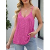 image:imageANRABESS Womens Sequin Tank Tops Sparkle Glitter Shirts Sexy Party Shimmer Camisole Sleeveless V Neck Summer Going Out VestHot Pink