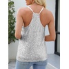 image:imageANRABESS Womens Sequin Tank Tops Sparkle Glitter Shirts Sexy Party Shimmer Camisole Sleeveless V Neck Summer Going Out VestSilver