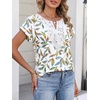 image:imageANRABESS Womens Short Sleeve Tops Boho V Neck Lace Shirts Dressy Casual Blouses Summer Cute Tunic 2026 Trendy Fashion ClothesLeaf Print