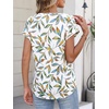 image:imageANRABESS Womens Short Sleeve Tops Boho V Neck Lace Shirts Dressy Casual Blouses Summer Cute Tunic 2026 Trendy Fashion ClothesLeaf Print