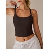 image:imageANRABESS Womens Sleeveless Crop Tops Soft Ribbed Y Back Tank Tops Summer Camisole for Going Out Athletic Gym and WorkoutBrown