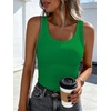 image:imageANRABESS Womens Sleeveless Scoop Neck Tank Tops 2026 Summer Casual Basic Slim Fit Ribbed Knit Racerback Workout Cami ShirtsGreen