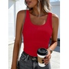 image:imageANRABESS Womens Sleeveless Scoop Neck Tank Tops 2026 Summer Casual Basic Slim Fit Ribbed Knit Racerback Workout Cami ShirtsRed