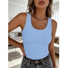 image:imageANRABESS Womens Sleeveless Scoop Neck Tank Tops 2026 Summer Casual Basic Slim Fit Ribbed Knit Racerback Workout Cami ShirtsSky Blue