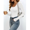 image:imageANRABESS Womens Square Neck Long Sleeve Shirts Comfy Double Lined Slim Fitted Tops Fall Basic Tees for Going Out amp CasualOffwhite