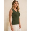image:imageANRABESS Womens Summer Tank Tops Wool Blend V Neck Ruffle Sleeveless Sweater Fitted Casual Going Out Work Travel ShirtsArmy Green