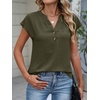 image:imageANRABESS Womens Summer TopsCap Sleeve V Neck Loose Fit Henley ShirtsDressy Casual for Work Business amp Daily Trendy OutfitsArmy Green