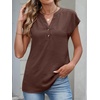 image:imageANRABESS Womens Summer TopsCap Sleeve V Neck Loose Fit Henley ShirtsDressy Casual for Work Business amp Daily Trendy OutfitsCoffee