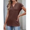 image:imageANRABESS Womens Summer TopsCap Sleeve V Neck Loose Fit Henley ShirtsDressy Casual for Work Business amp Daily Trendy OutfitsCoffee