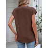 image:imageANRABESS Womens Summer TopsCap Sleeve V Neck Loose Fit Henley ShirtsDressy Casual for Work Business amp Daily Trendy OutfitsCoffee
