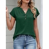 image:imageANRABESS Womens Summer TopsCap Sleeve V Neck Loose Fit Henley ShirtsDressy Casual for Work Business amp Daily Trendy OutfitsDark Green