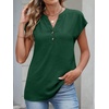 image:imageANRABESS Womens Summer TopsCap Sleeve V Neck Loose Fit Henley ShirtsDressy Casual for Work Business amp Daily Trendy OutfitsDark Green