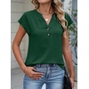 image:imageANRABESS Womens Summer TopsCap Sleeve V Neck Loose Fit Henley ShirtsDressy Casual for Work Business amp Daily Trendy OutfitsDark Green