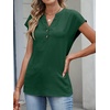 image:imageANRABESS Womens Summer TopsCap Sleeve V Neck Loose Fit Henley ShirtsDressy Casual for Work Business amp Daily Trendy OutfitsDark Green