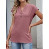image:imageANRABESS Womens Summer TopsCap Sleeve V Neck Loose Fit Henley ShirtsDressy Casual for Work Business amp Daily Trendy OutfitsDusty Rose