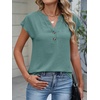 image:imageANRABESS Womens Summer TopsCap Sleeve V Neck Loose Fit Henley ShirtsDressy Casual for Work Business amp Daily Trendy OutfitsLake
