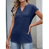 image:imageANRABESS Womens Summer TopsCap Sleeve V Neck Loose Fit Henley ShirtsDressy Casual for Work Business amp Daily Trendy OutfitsNavy Blue