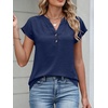 image:imageANRABESS Womens Summer TopsCap Sleeve V Neck Loose Fit Henley ShirtsDressy Casual for Work Business amp Daily Trendy OutfitsNavy Blue