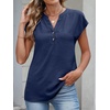 image:imageANRABESS Womens Summer TopsCap Sleeve V Neck Loose Fit Henley ShirtsDressy Casual for Work Business amp Daily Trendy OutfitsNavy Blue