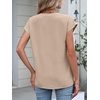 image:imageANRABESS Womens Summer TopsCap Sleeve V Neck Loose Fit Henley ShirtsDressy Casual for Work Business amp Daily Trendy OutfitsParchment