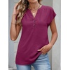 image:imageANRABESS Womens Summer TopsCap Sleeve V Neck Loose Fit Henley ShirtsDressy Casual for Work Business amp Daily Trendy OutfitsPurple Red