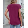image:imageANRABESS Womens Summer TopsCap Sleeve V Neck Loose Fit Henley ShirtsDressy Casual for Work Business amp Daily Trendy OutfitsPurple Red