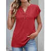 image:imageANRABESS Womens Summer TopsCap Sleeve V Neck Loose Fit Henley ShirtsDressy Casual for Work Business amp Daily Trendy OutfitsRed
