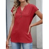 image:imageANRABESS Womens Summer TopsCap Sleeve V Neck Loose Fit Henley ShirtsDressy Casual for Work Business amp Daily Trendy OutfitsRed